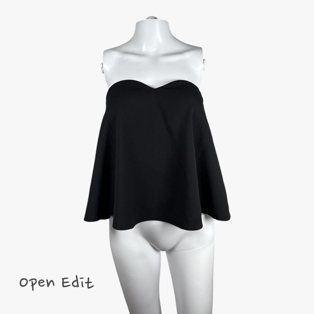 Open-edit Women's Strapless Sweetheart Neck Top in Black Sz M Glam Going-Out